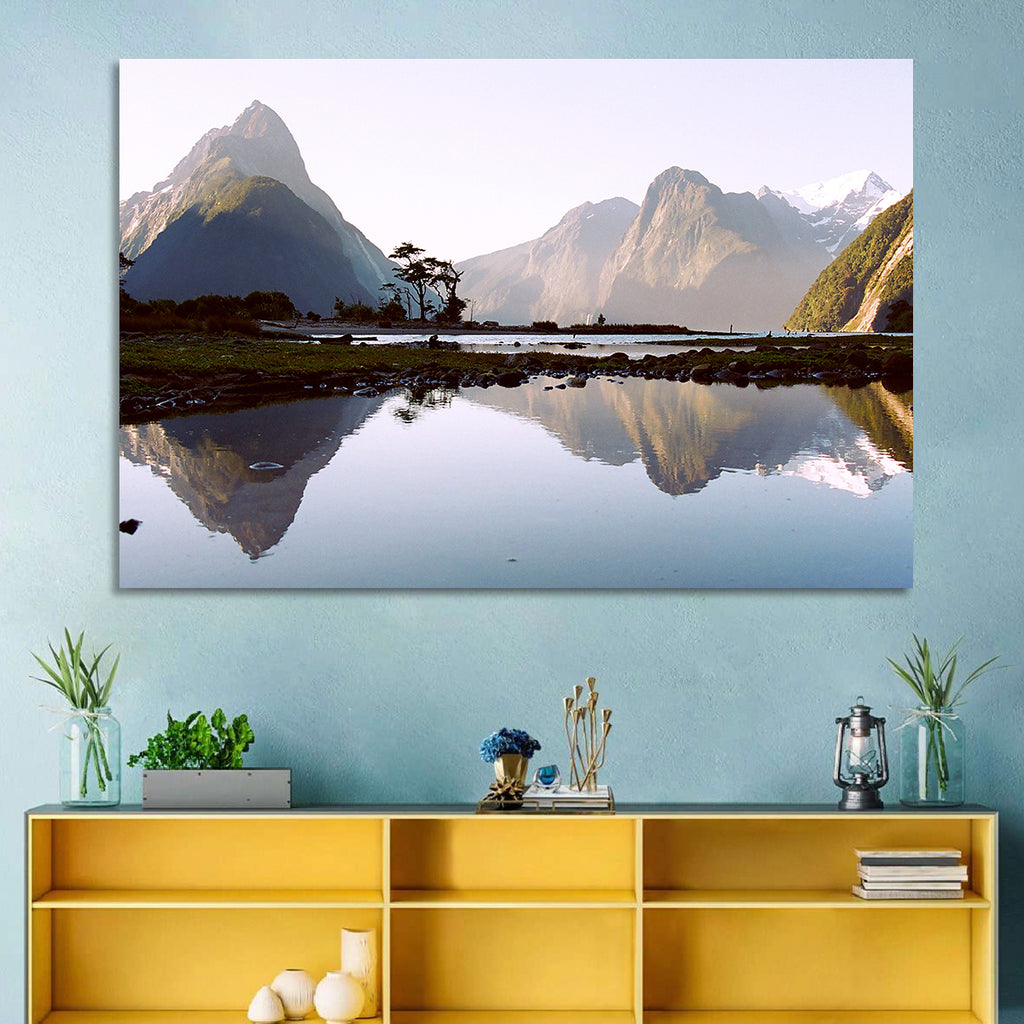 Mitre Peak Reflection at Milford Sound Wall Art