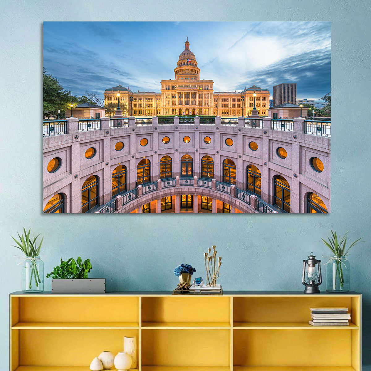 Texas State Capitol Wall Art in a room, landscape