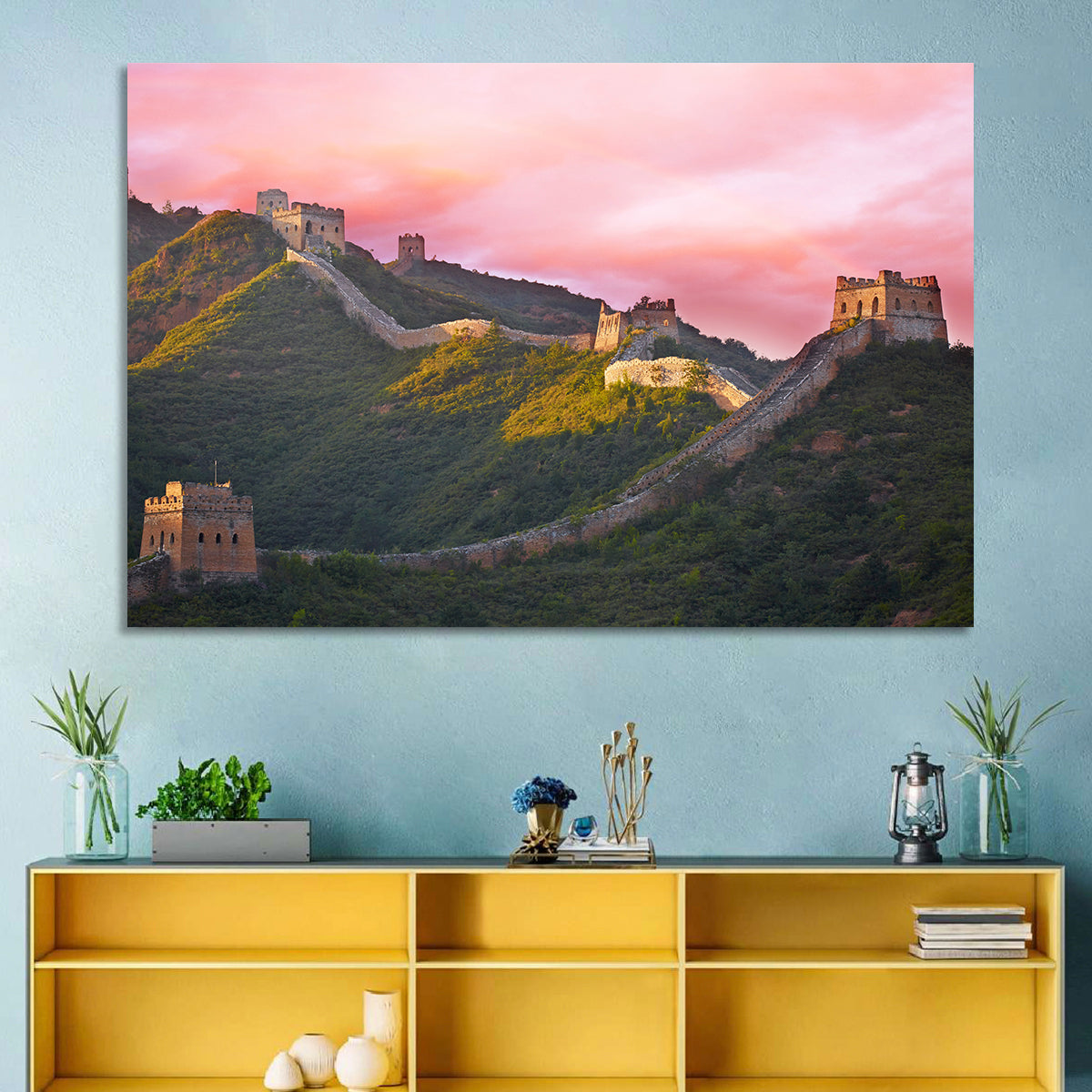 Great Golden Hour Watchtowers Wall Art in a room, landscape