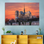 Notre-dame Cathedral at Golden Hour Wall Art