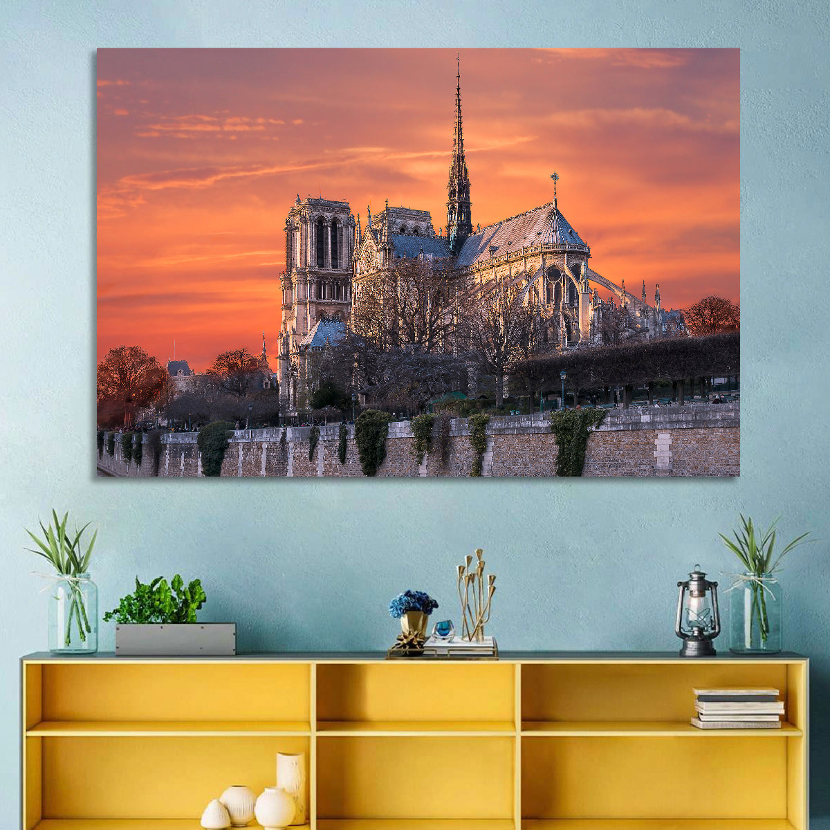 Notre-dame Cathedral at Golden Hour Wall Art