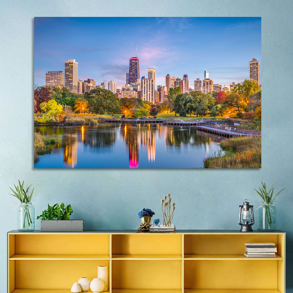 Chicago Skyline at Twilight Wall Art