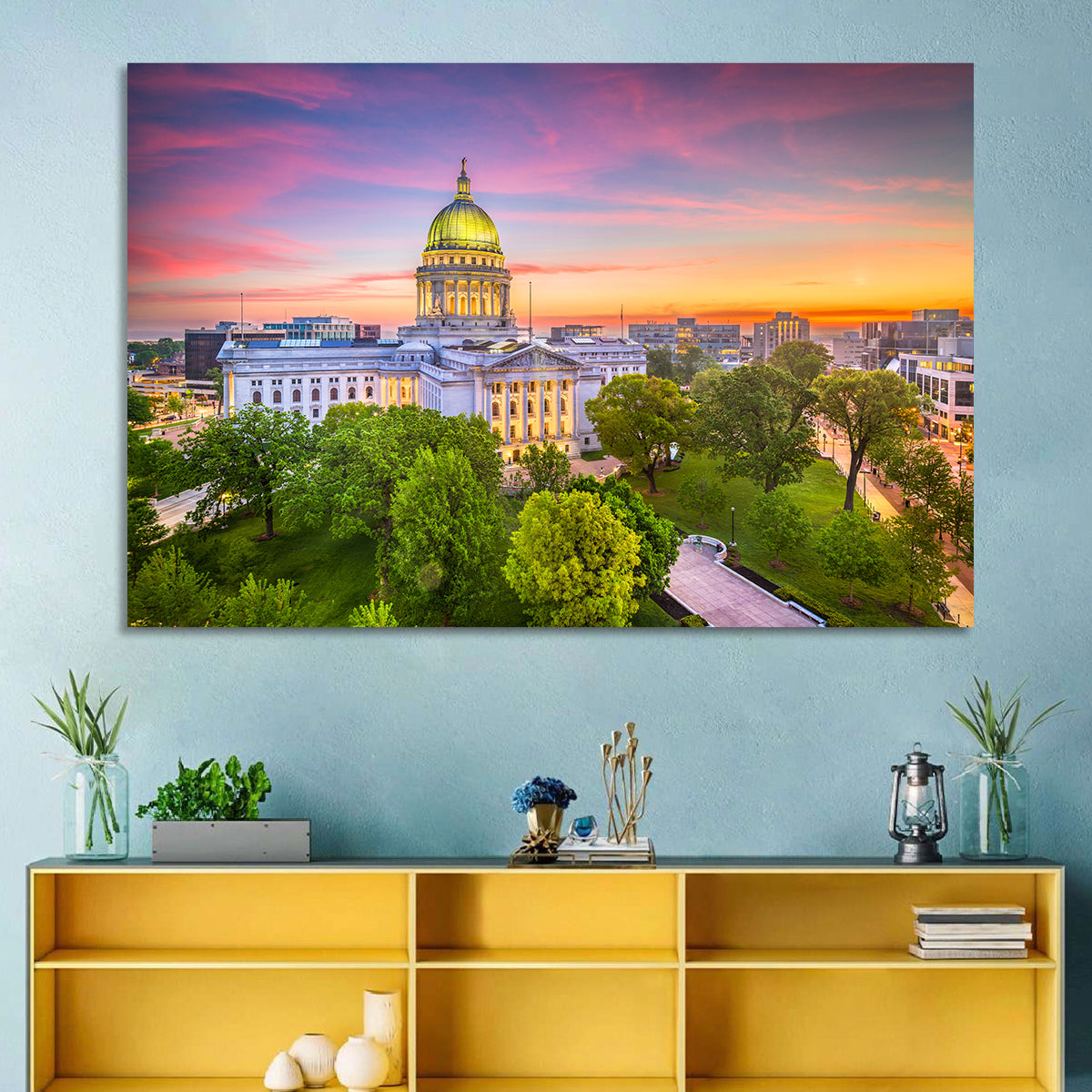 Madison State Capitol at Dusk Wall Art