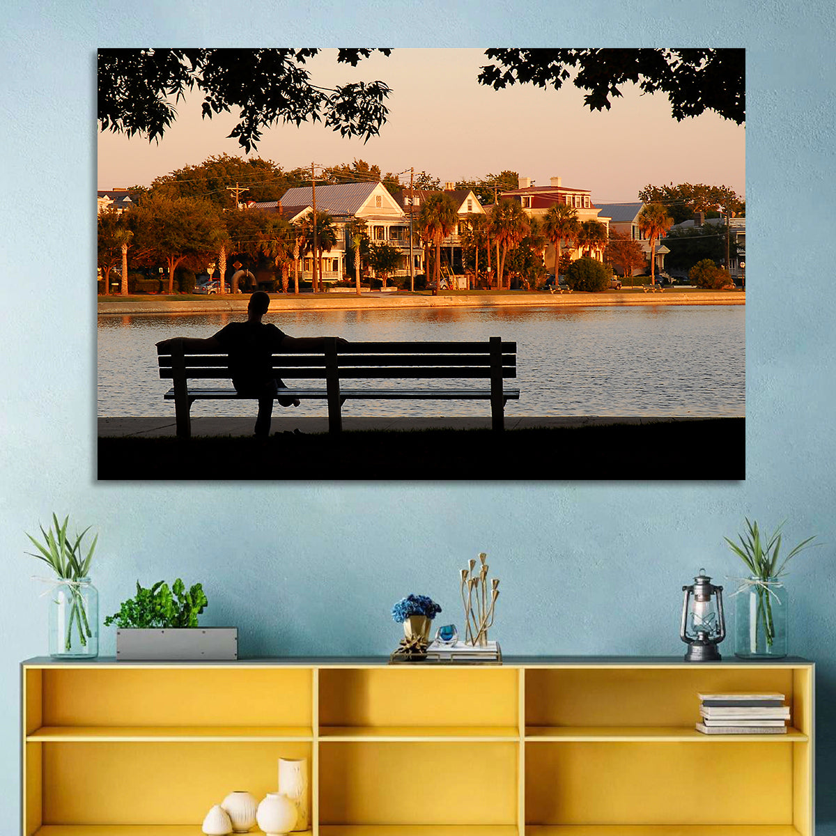 Colonial Lake, Charleston Wall Art in a room, landscape