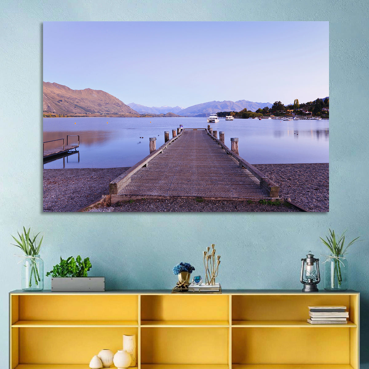 Wanaka Pier at Twilight Wall Art in a room, landscape