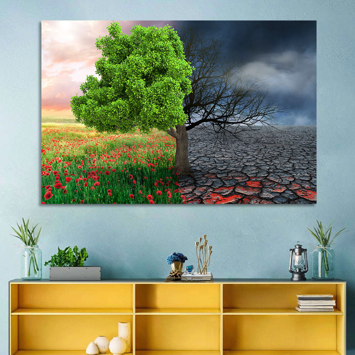 Split Climate Landscape Wall Art
