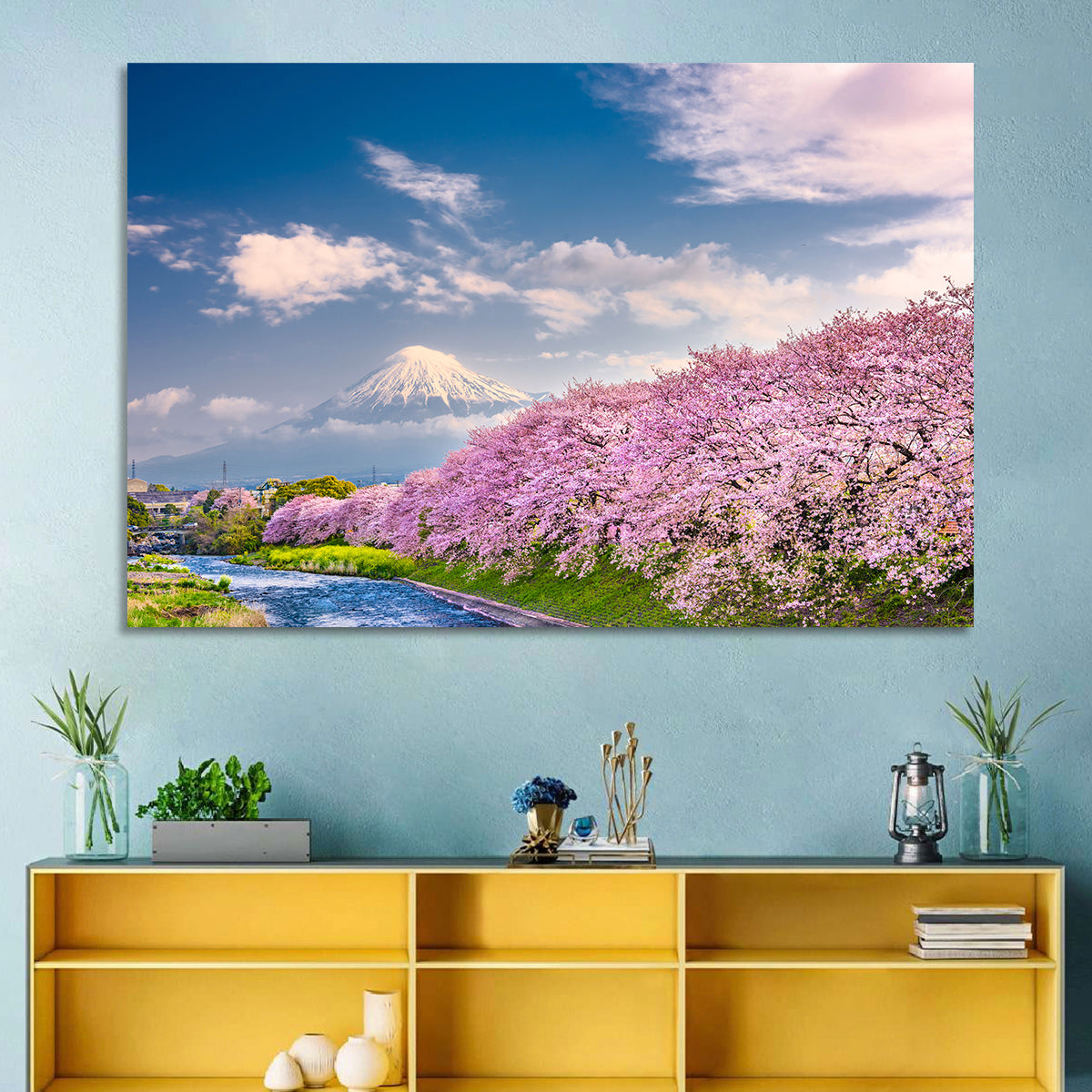 Mount Fuji Cherry Blossoms Wall Art