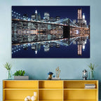 Brooklyn Bridge Symphony at Night Wall Art