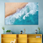 Aerial Turquoise Beach Waves Wall Art