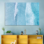 Twin Breaking Waves Over Turquoise Sea Wall Art
