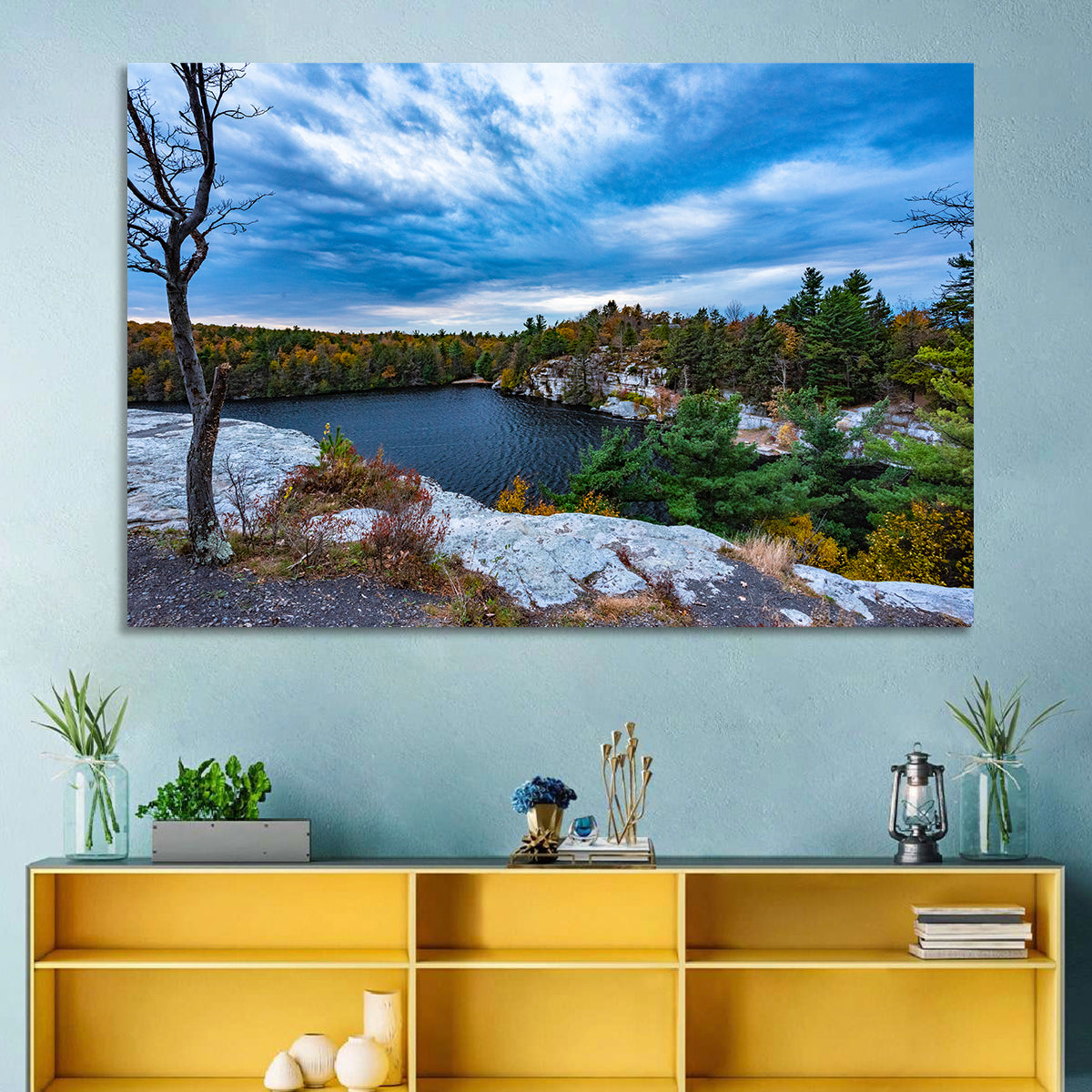 Lake Minnewaska Vista Wall Art in a room, landscape