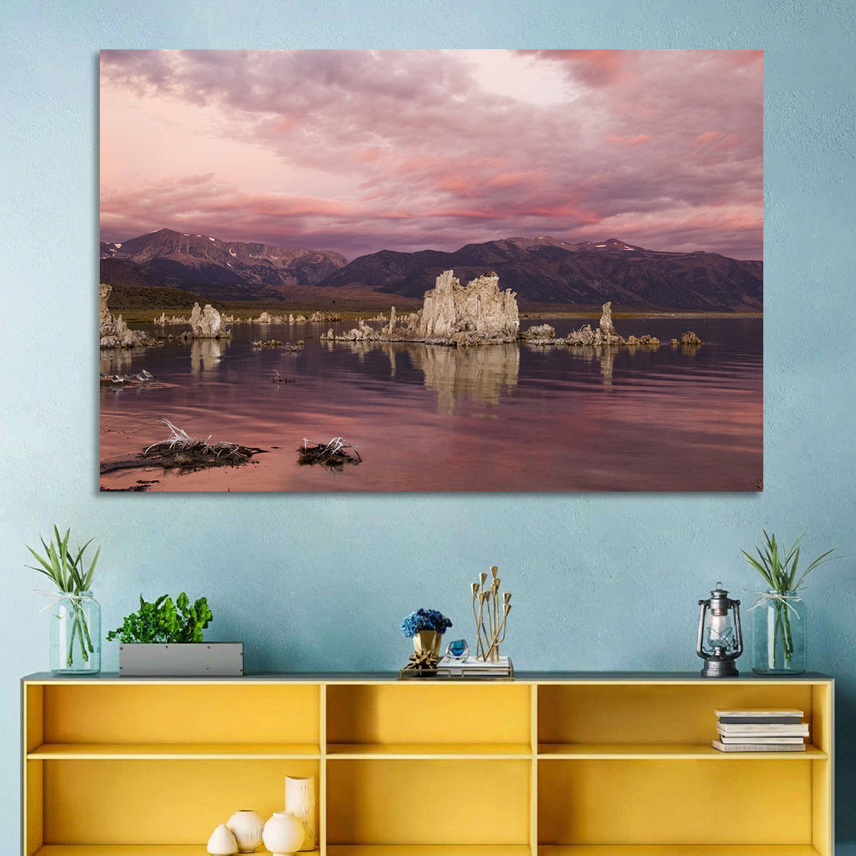Mono Lake Sunset, Owens Valley Wall Art in a room, landscape