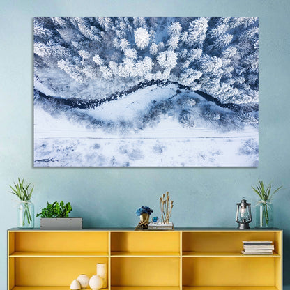 Snowy Forest Stream Wall Art