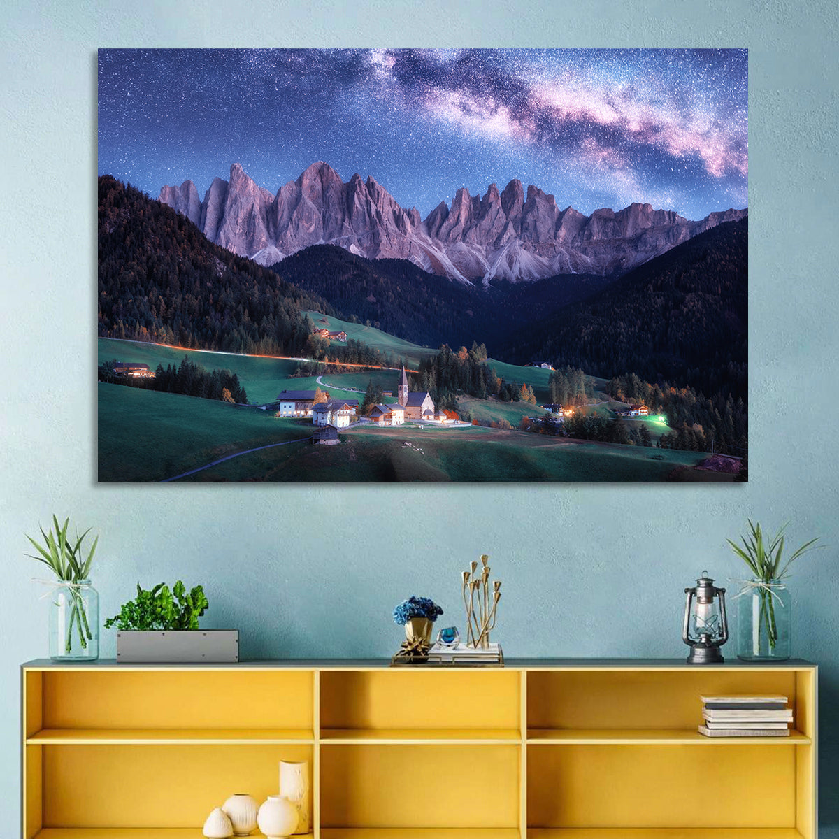 Santa Maddalena Night Sky Wall Art in a room, landscape
