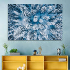 Aerial Snowy Evergreen Canopy Wall Art