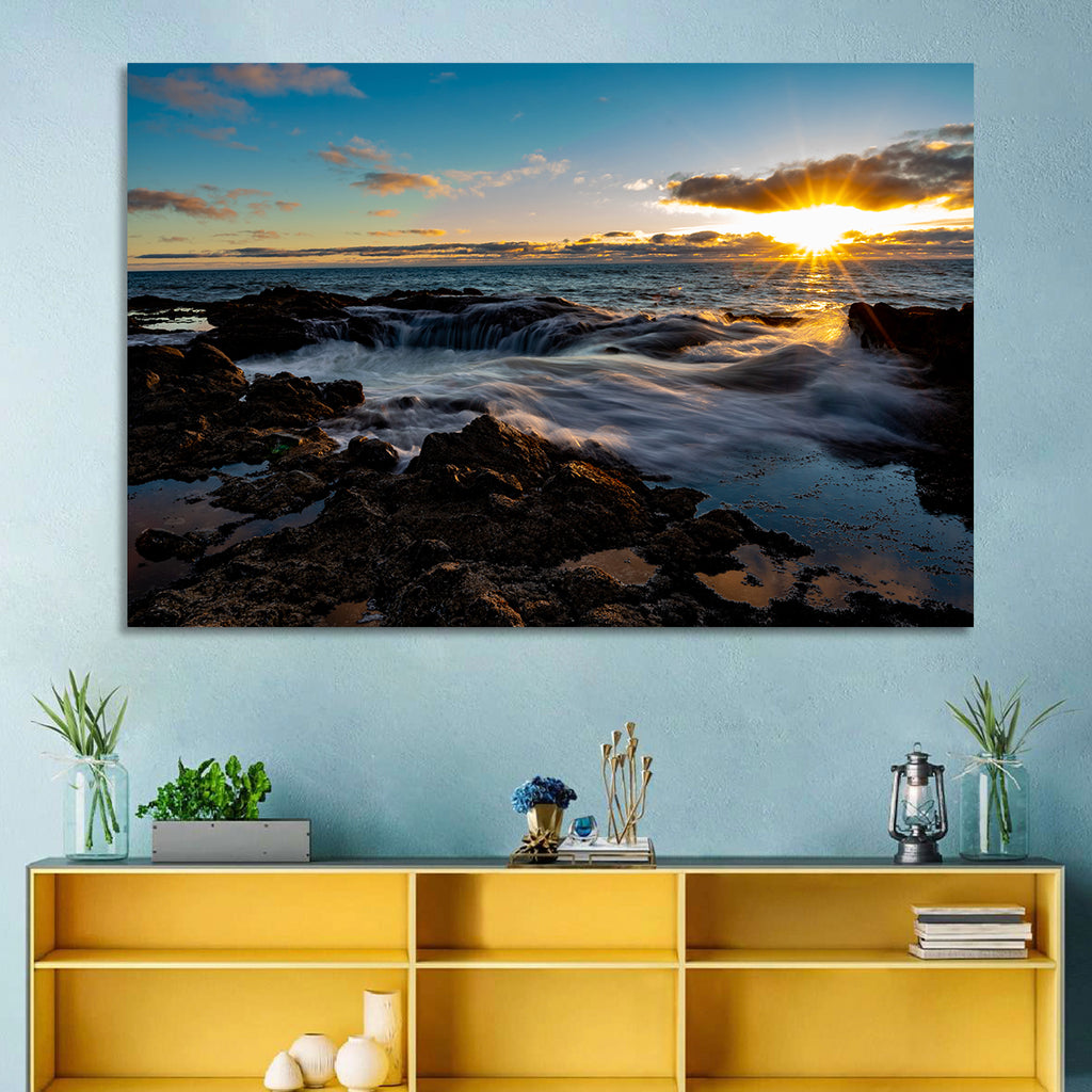 Thor's Well Sunset, Oregon Coast Wall Art