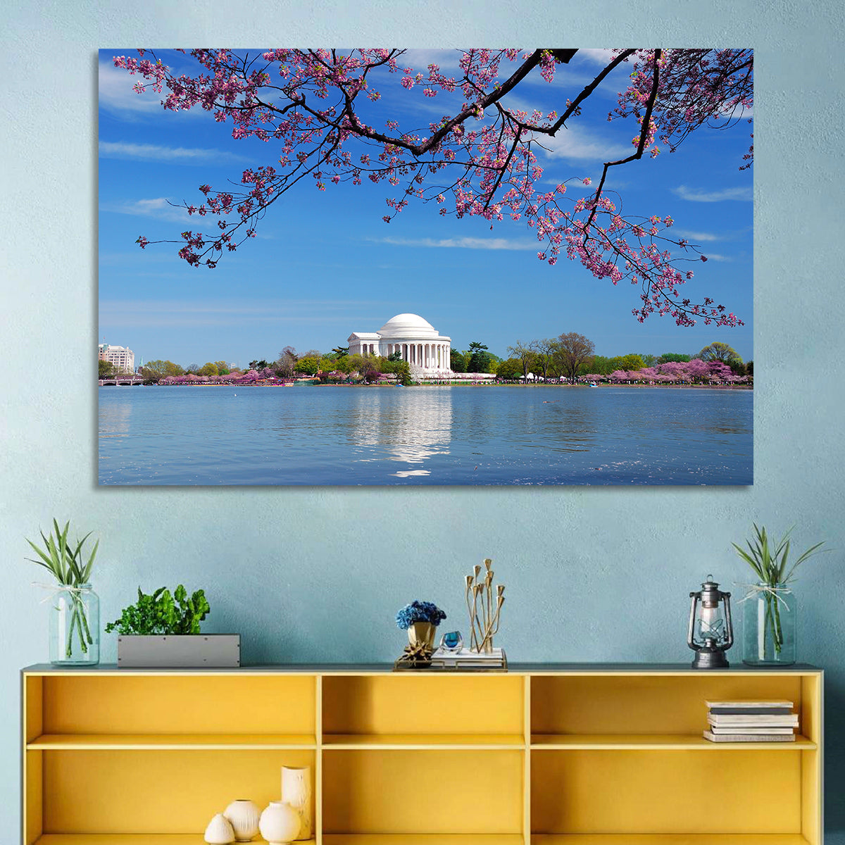 Thomas Jefferson Memorial with Cherry Blossoms Wall Art