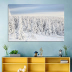 Snowy Forest Railway Tracks Wall Art