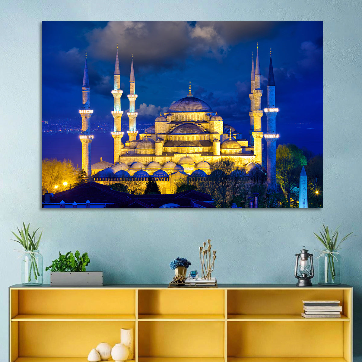 Sultanahmet Camii at Twilight Wall Art