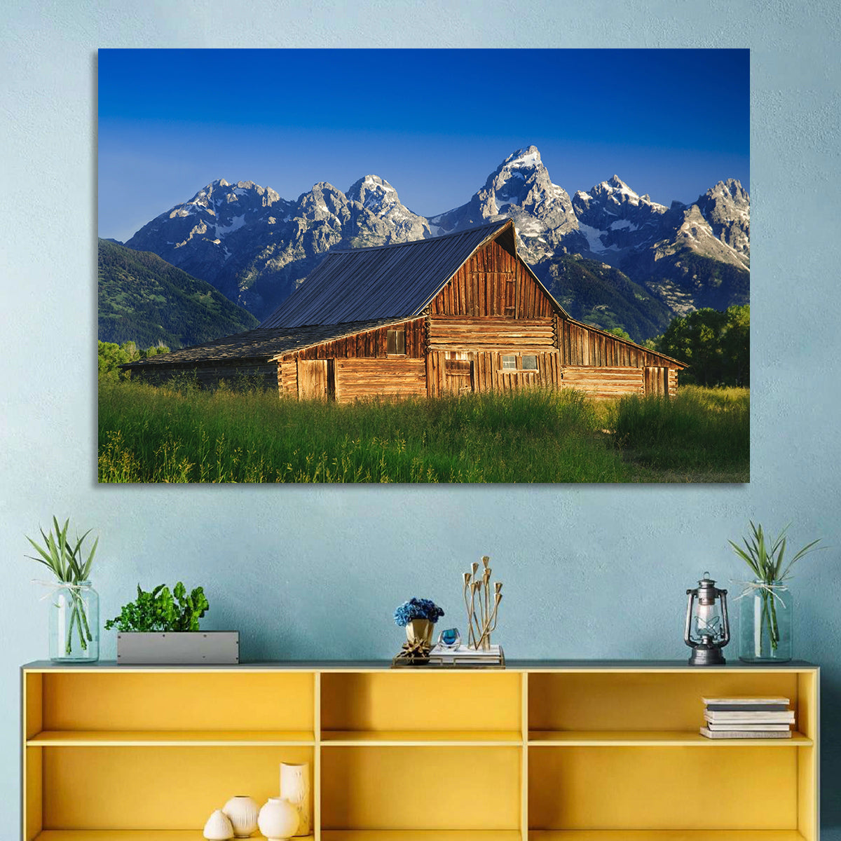 T.a. Moulton Barn, Grand Teton Wall Art in a room, landscape