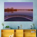 Circular Weir at Dusk Wall Art
