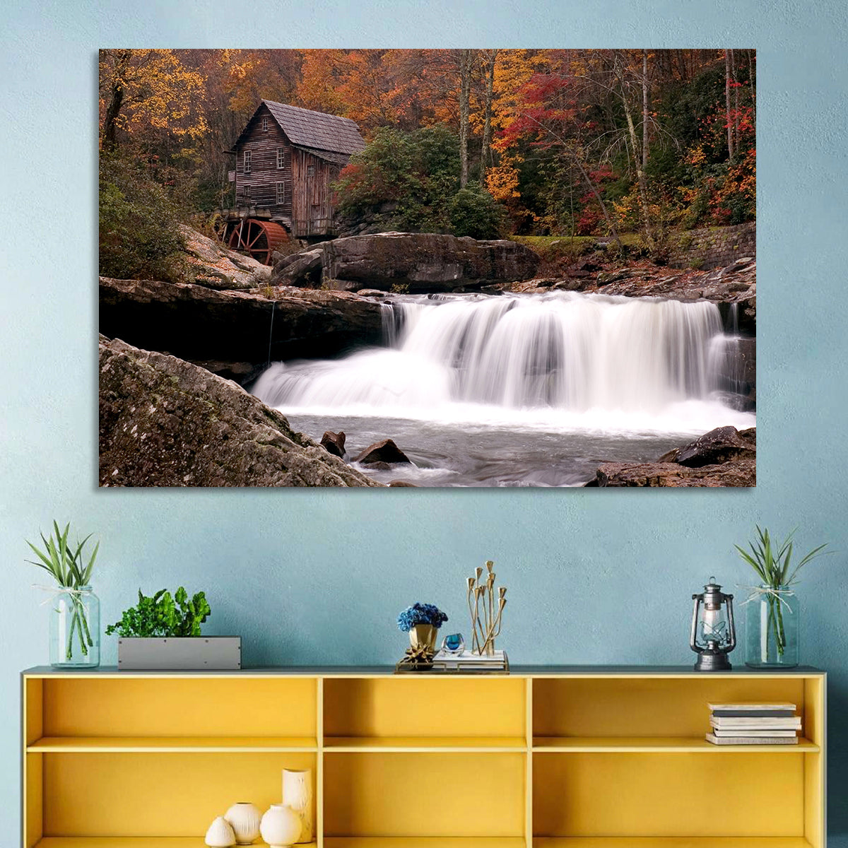 Glade Creek Grist Mill, West Virginia Wall Art in a room, landscape