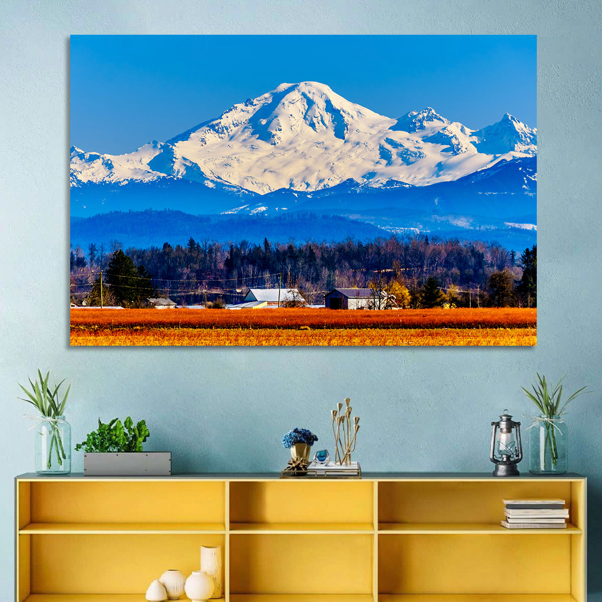 Mount Baker Fields Wall Art in a room, landscape