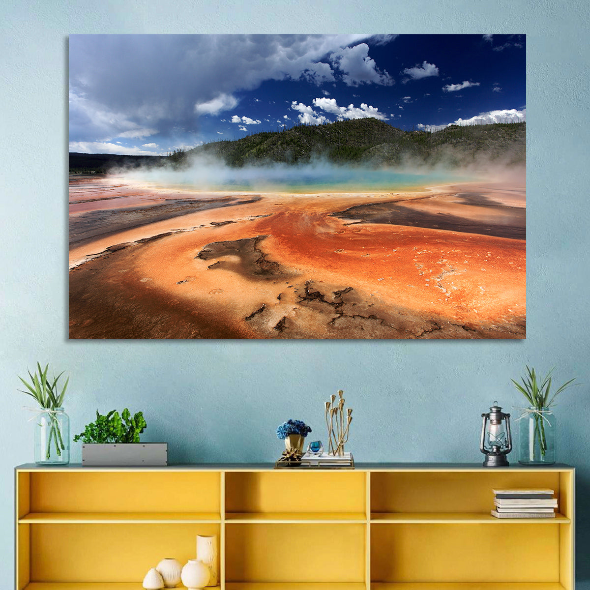 Grand Prismatic Spring, Yellowstone Wall Art in a room, landscape