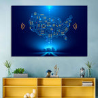 USA Circuit Map Wall Art