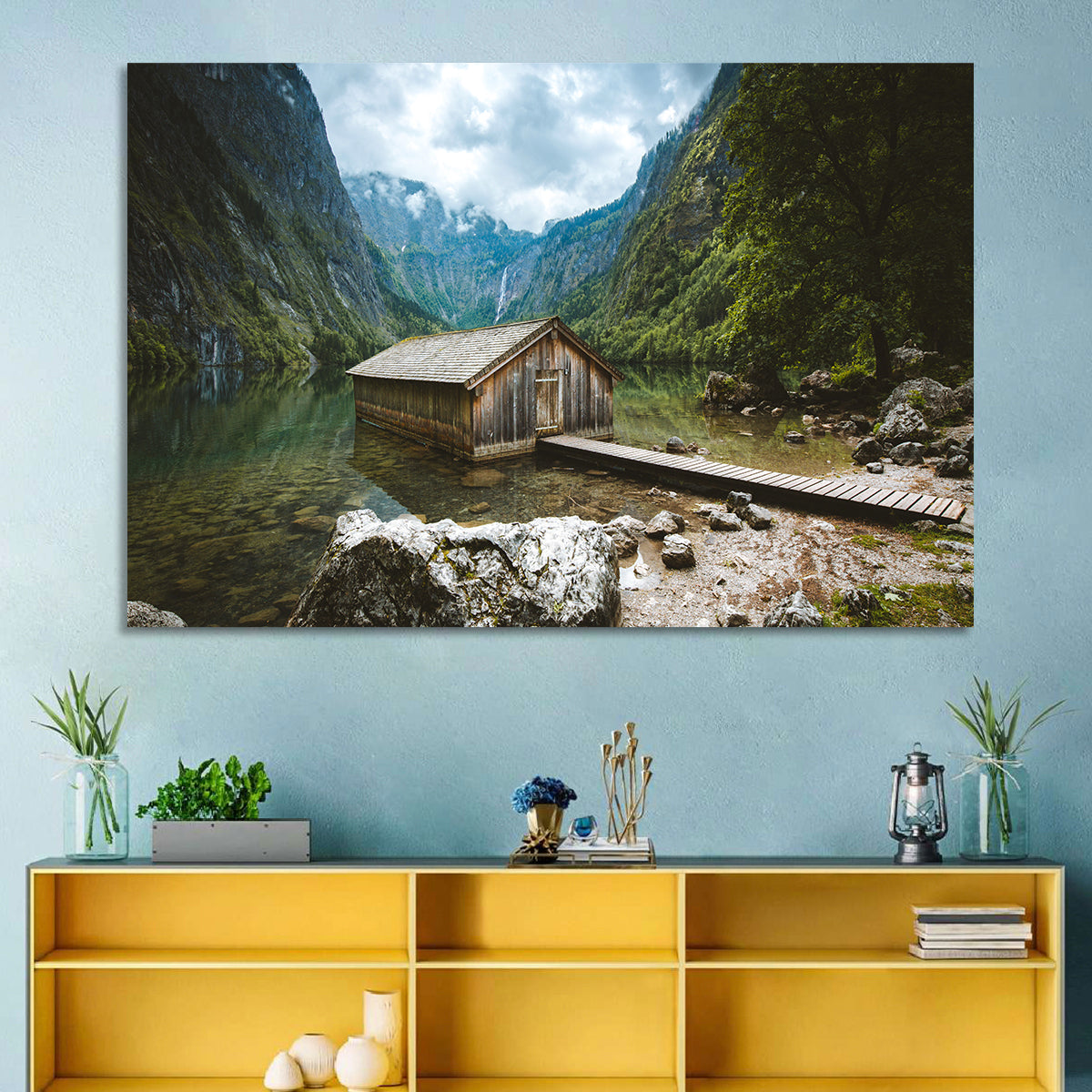 Cabin on Lake Obersee Wall Art