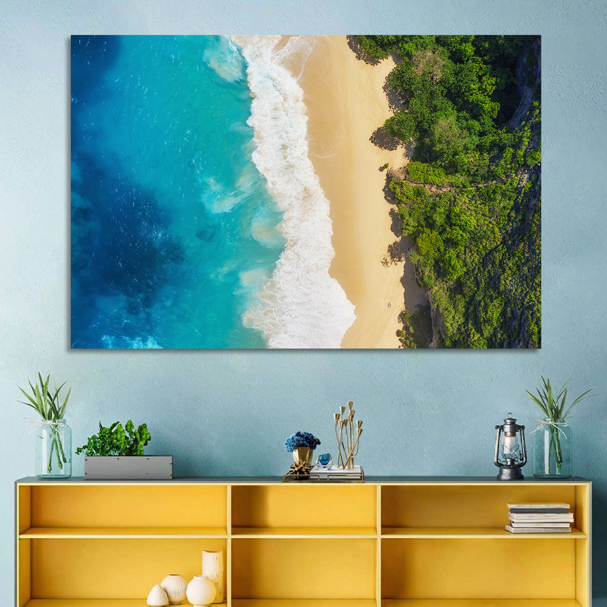 Aerial Turquoise Beach View Wall Art