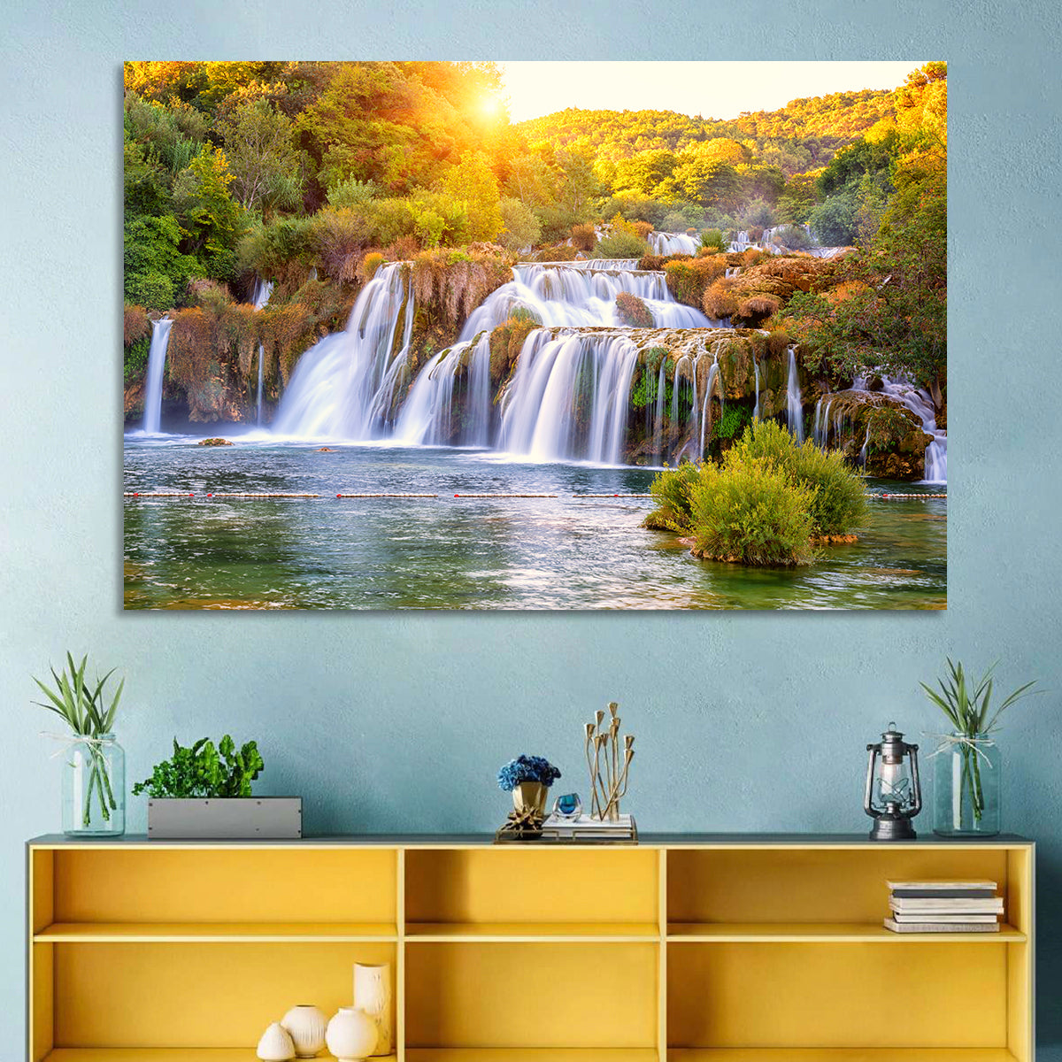 Skradinski Buk Waterfall at Golden Hour Wall Art