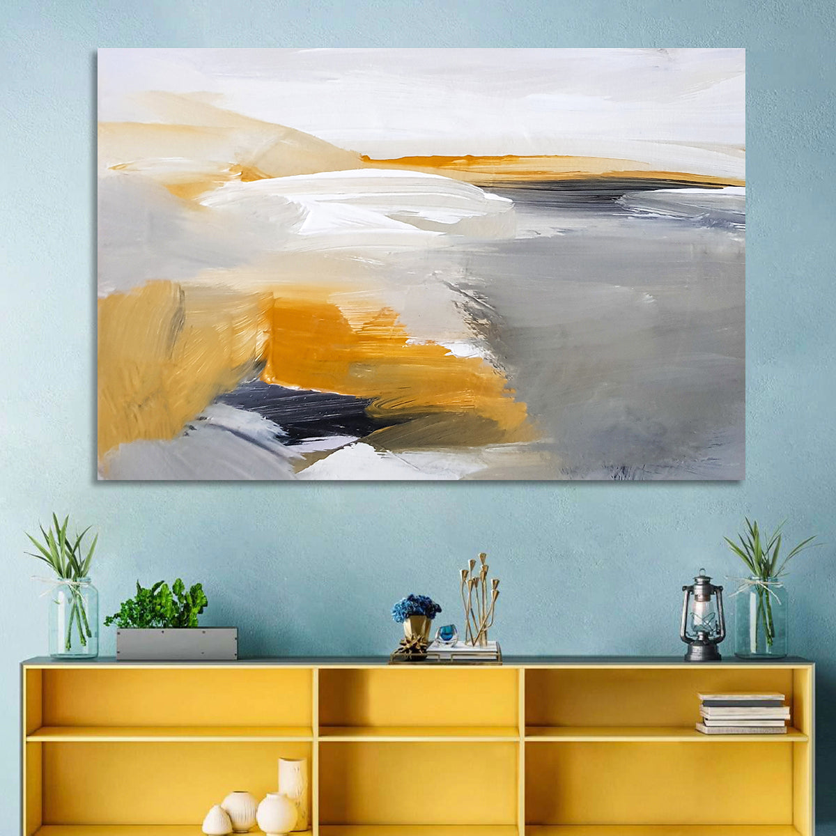 White Coastal Abstract Landscape Wall Art