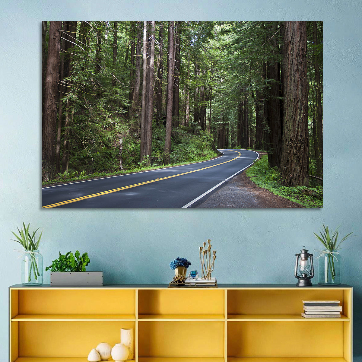 Winding Redwood Forest Road Wall Art