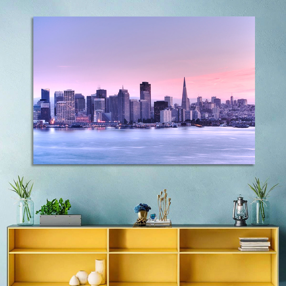 San Francisco Skyline at Lavender Dusk Wall Art