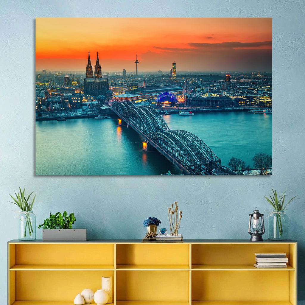 Hohenzollern Bridge at Dusk Wall Art