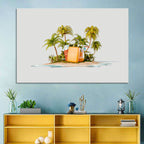 Tropical Island Vacation Illustration Wall Art