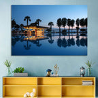 Twilight Poolside Bar Wall Art