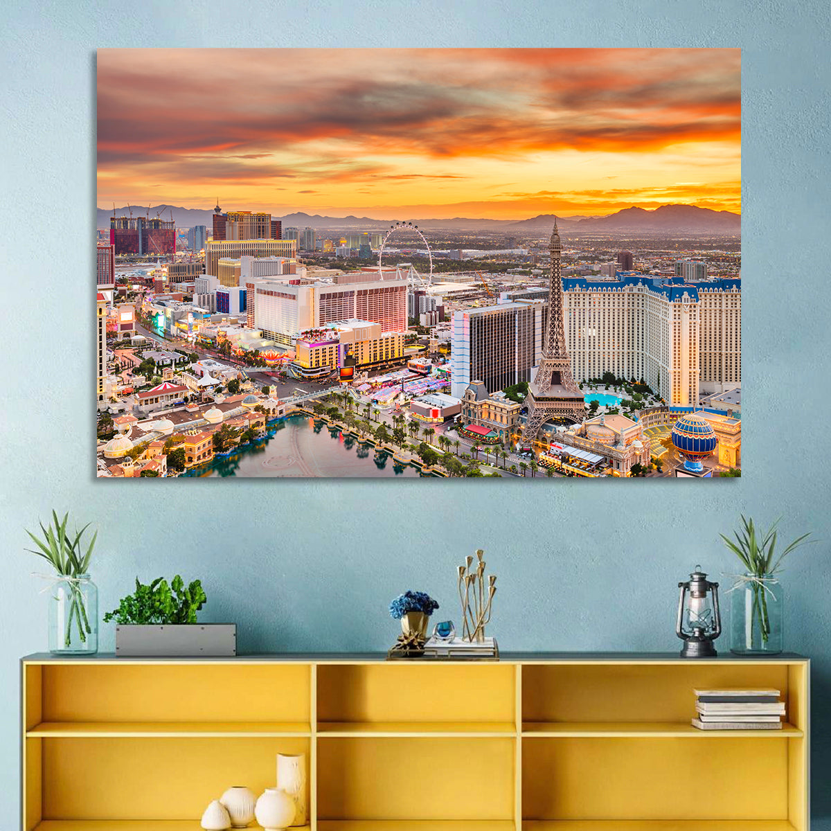 Las Vegas Strip Sunset Cityscape Wall Art