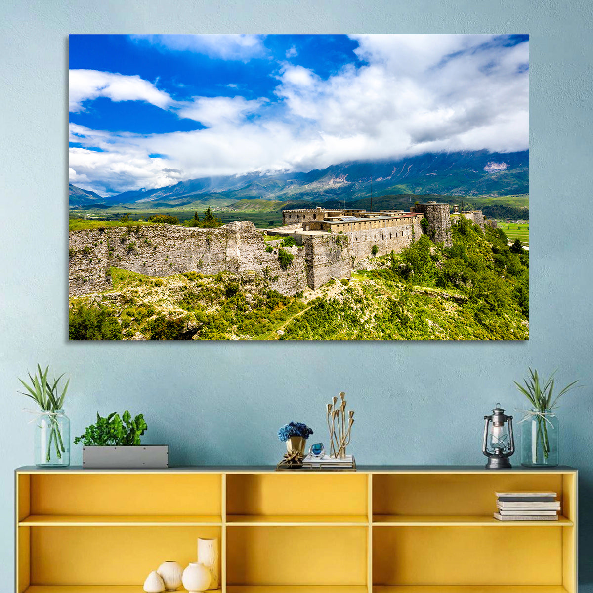 Gjirokastër Fortress Over Drino Valley Wall Art in a room, landscape
