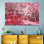 Pink Autumn Pathway Wall Art
