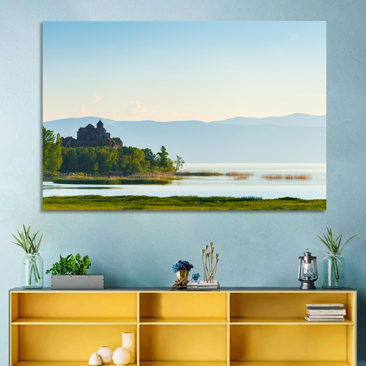 Sevanavank on Lake Sevan Wall Art in a room, landscape