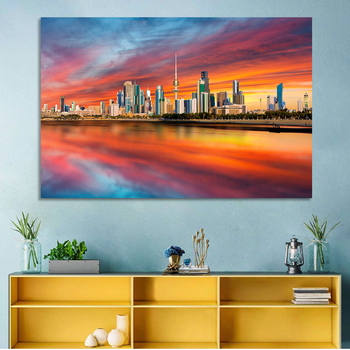 Shuwaikh Port at Dusk Wall Art