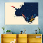 Paper Airplane in Flight Wall Art