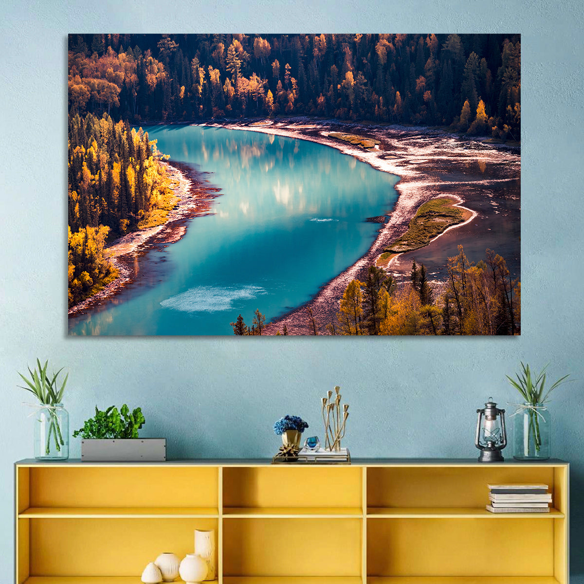 Kanas River Wall Art in a room, landscape