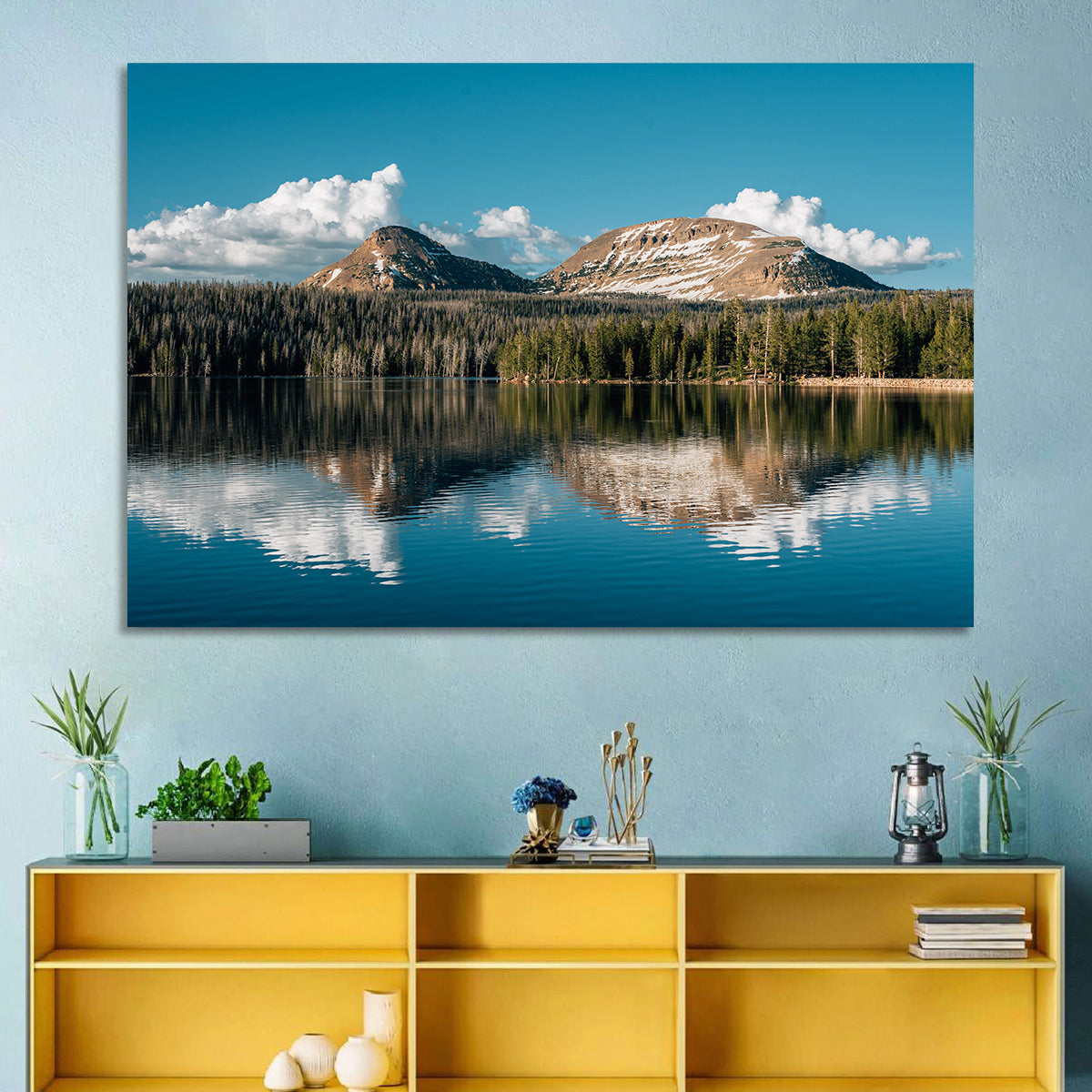 Uinta Mountains at Trial Lake Wall Art in a room, landscape