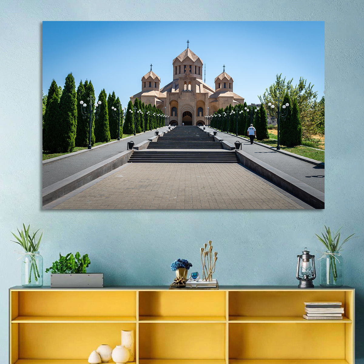 Saint Gregory Cathedral Stairway, Yerevan Wall Art in a room, landscape