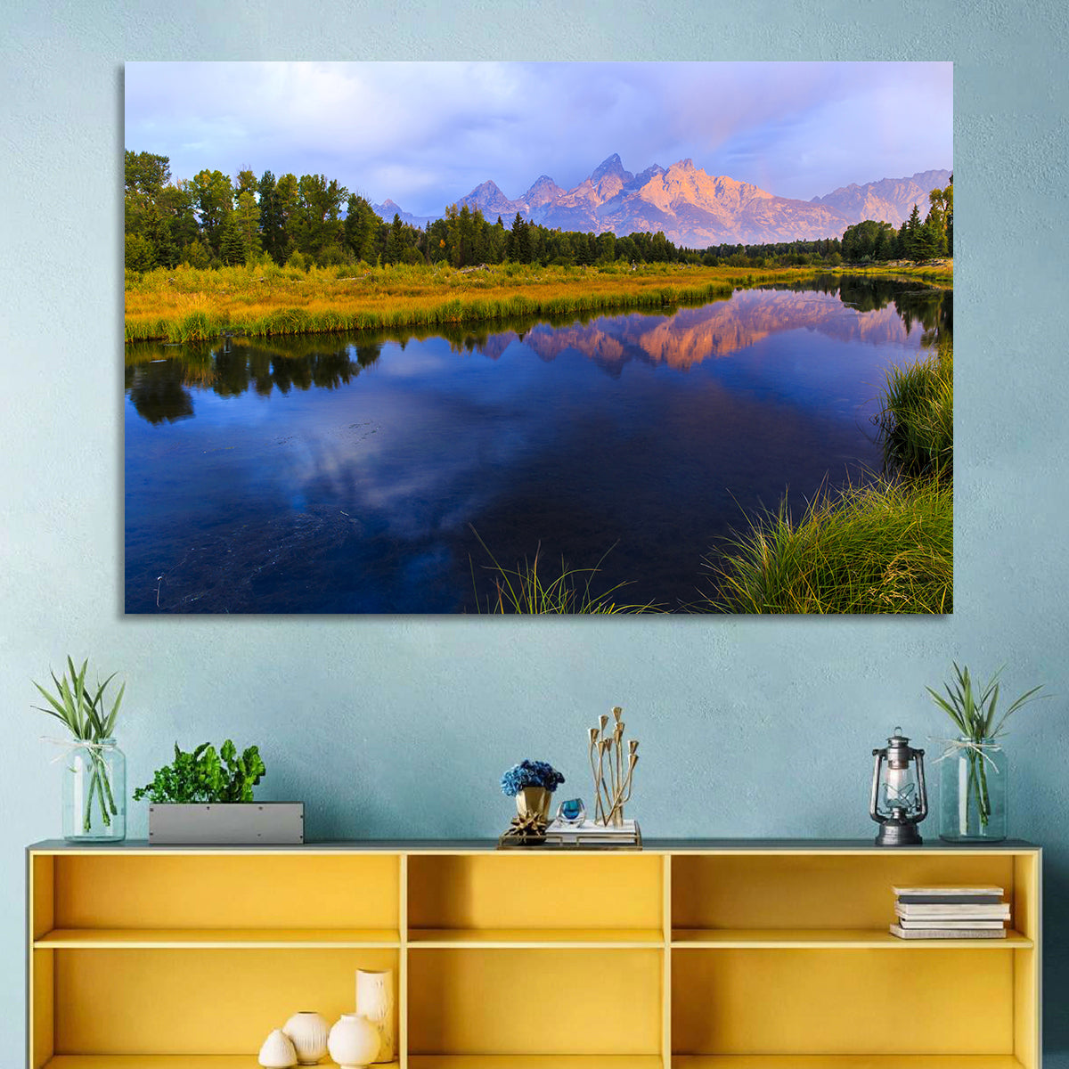 Grand Tetons Sunrise Over Snake River Wall Art