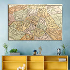 Plan of Paris Wall Art