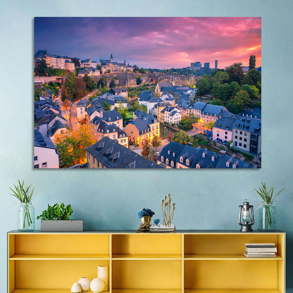 Luxembourg Grund at Dusk Wall Art